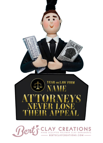 Lawyer or Attorney Ornament - Bert's Clay Creations